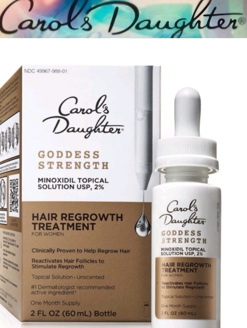 Carol's Daughter Goddess Strength 2% Minoxidil Solution Hair Regrowth Treatment